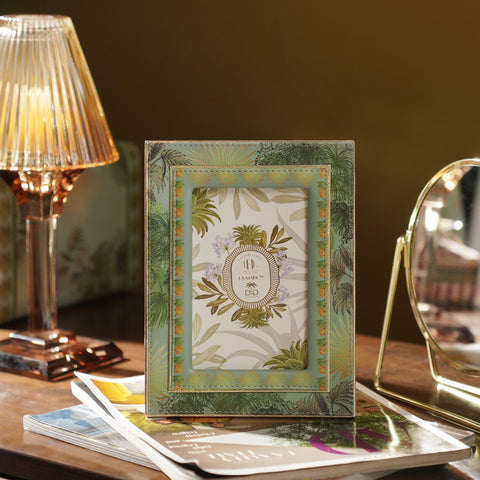 Green Como Printed Faux Leather Photo Frame - Small