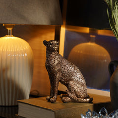 Gold Polyresin Sitting Cheetah