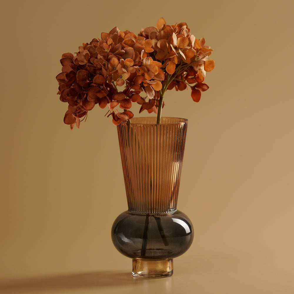 Amber Charcoal Ombre Glass Vase