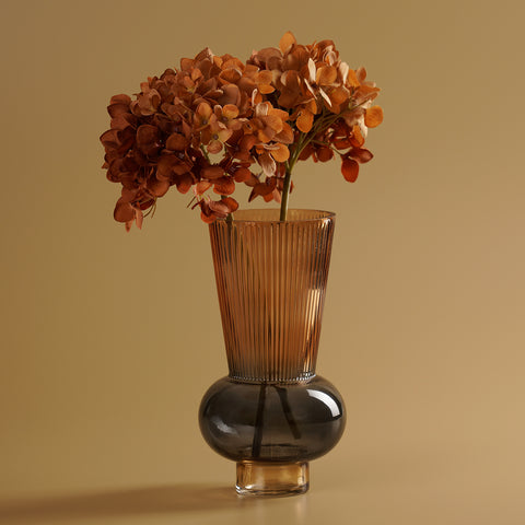 Amber Charcoal Ombre Glass Vase