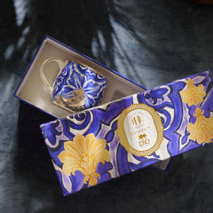 Set of 2 Blue Amalfi Print Coffee Mugs