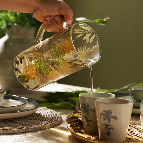 Light Amber Painted Glass Jug