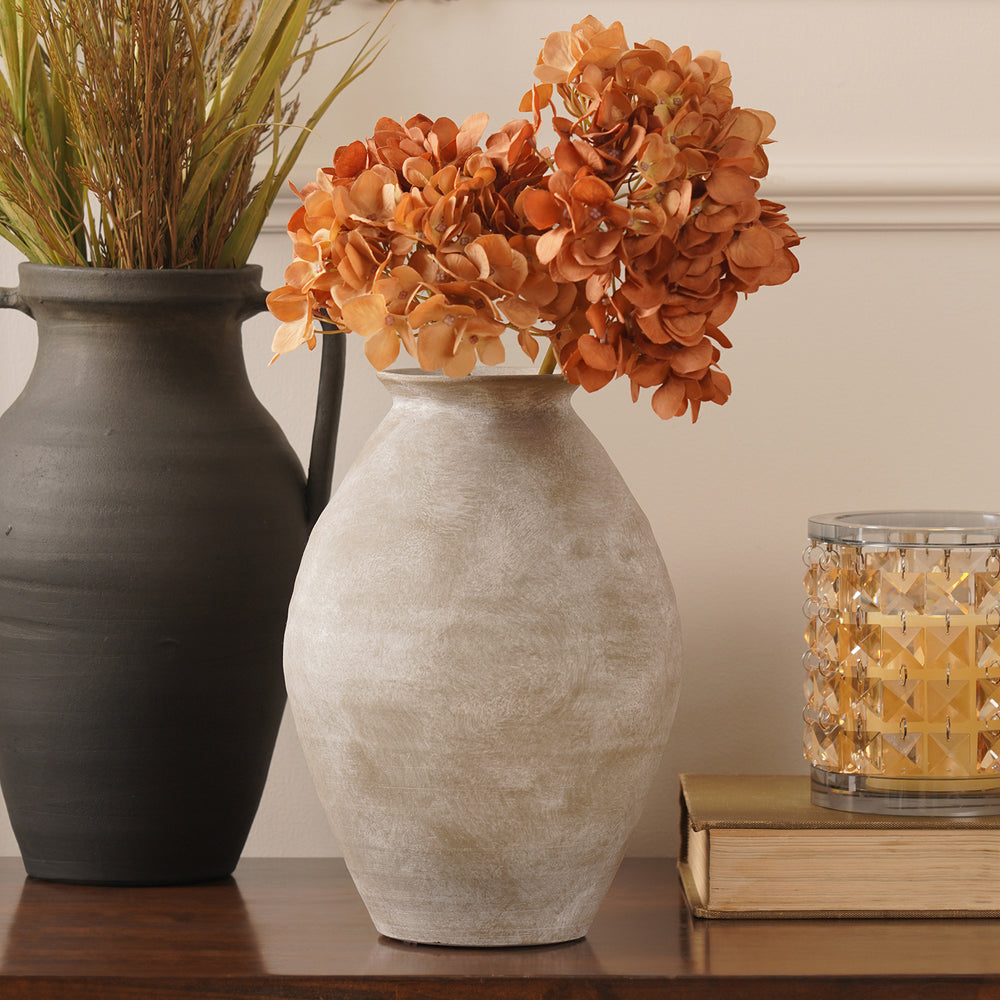 Grey Textured Terracotta Vase