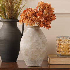 Grey Textured Terracotta Vase