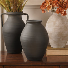 Charcoal Textured Terracotta Vase