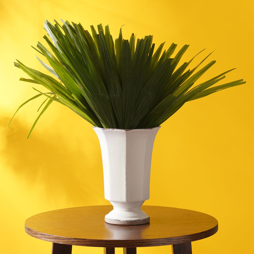 Ivory Hexagonal Ceramic Vase