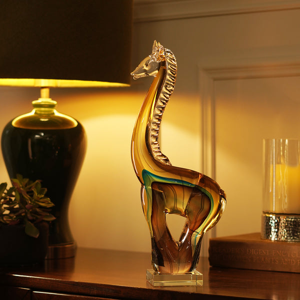 Multicoloured Ombre Handblown Glass Giraffe