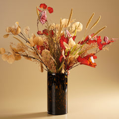 Brown Tortoiseshell Pattern Glass Vase - Large