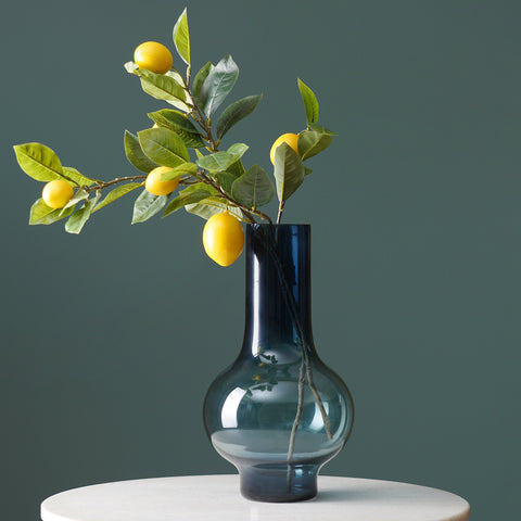 Blue Ombre Textured Glass Vase