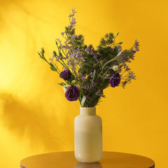 Cream Bottleneck Glass Vase