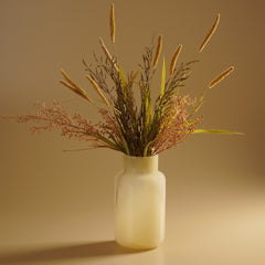 Cream Bottleneck Glass Vase - Large