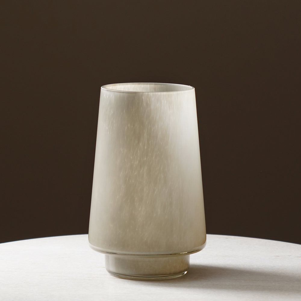 Grey Smokey Textured Glass Vase - Small