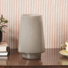 Grey Smokey Textured Glass Vase - Large