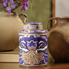 Purple Printed Ceramic Canister