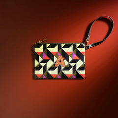 Orange & Pink A Flat Travel Pouch