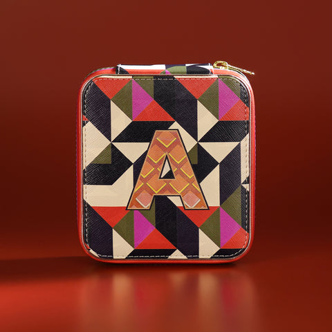 Orange & Pink A Faux Leather Jewellery Box