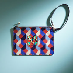 Blue & Peach M Flat Travel Pouch