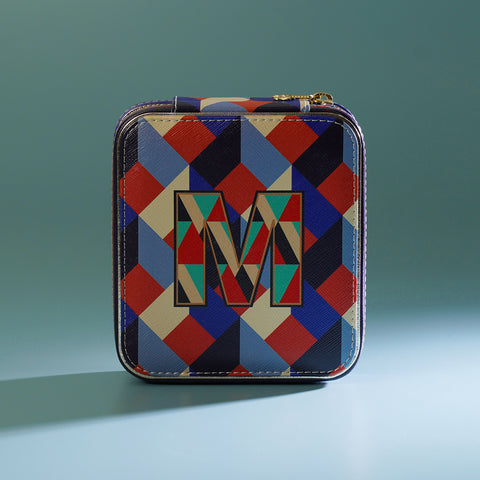 Blue & Peach M Faux Leather Jewellery Box