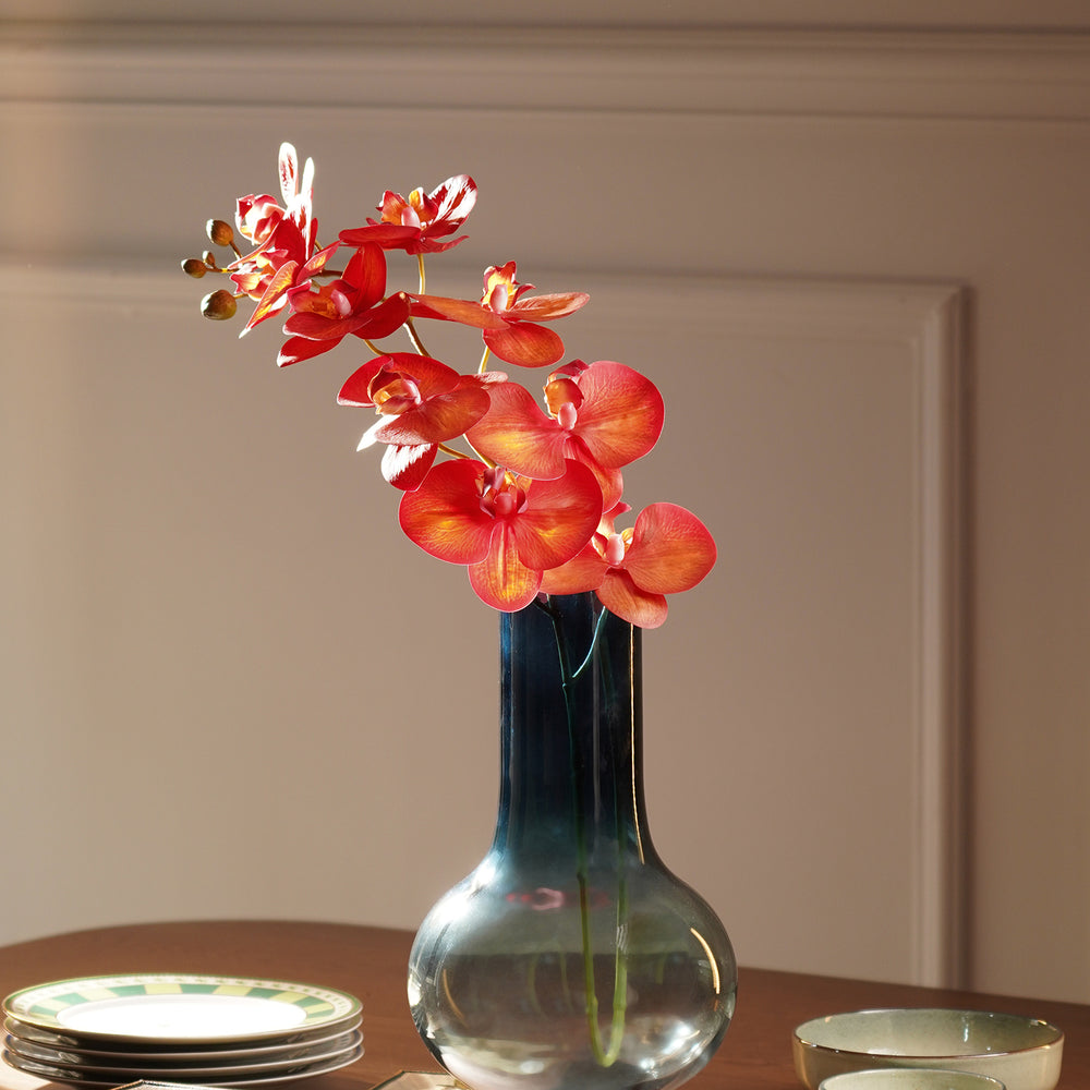 Orange Phalaenopsis Artificial Flower Stem - Single