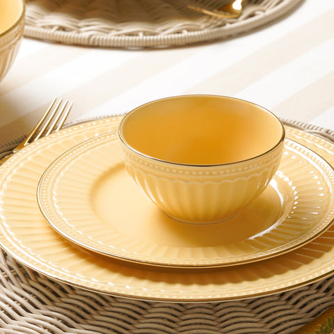 Set of 2 Yellow Ceramic Side Bowls