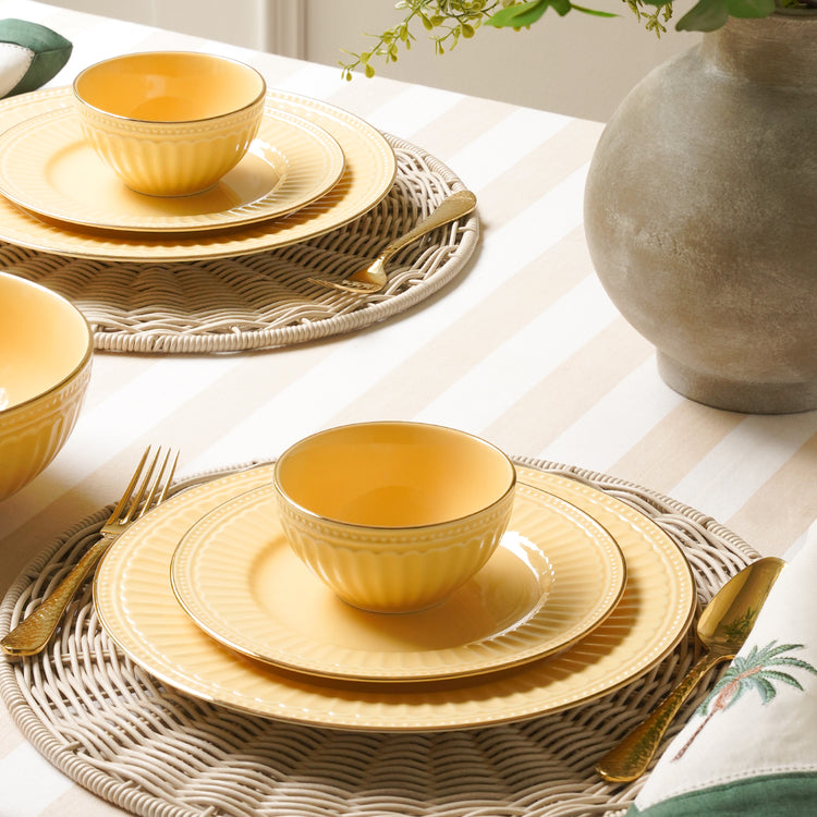 Set of 2 Yellow Ceramic Side Bowls