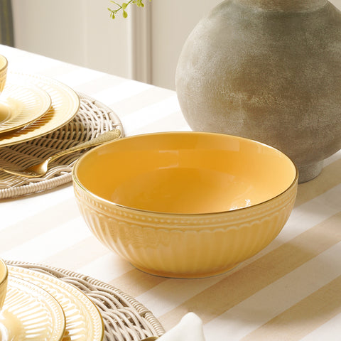Yellow Ceramic Serving Bowl