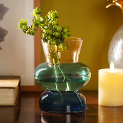 Amber Multi Shaped Glass Vase