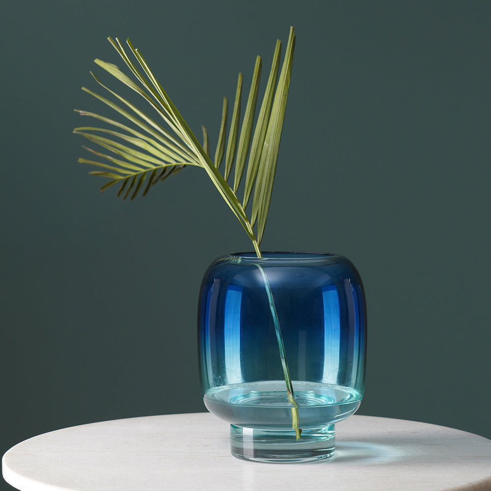 Blue Ombre Glass Vase