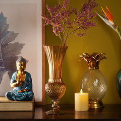 Amber Geometric Multi Shaped Glass Vase