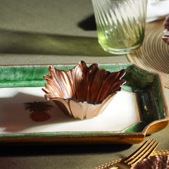 Brown Ombre Flower Shaped Serving Bowl - Small