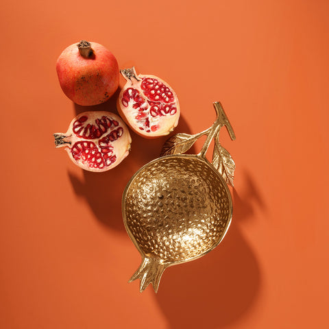 Gold Pomogranate Textured Decorative Bowl