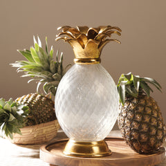 Gold Glass Pineapple Jar