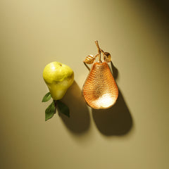 Gold Pear Textured Decorative Bowl