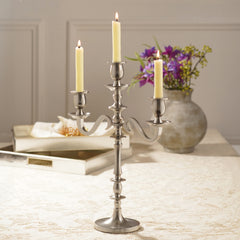 Silver 3 Arm Candelabra