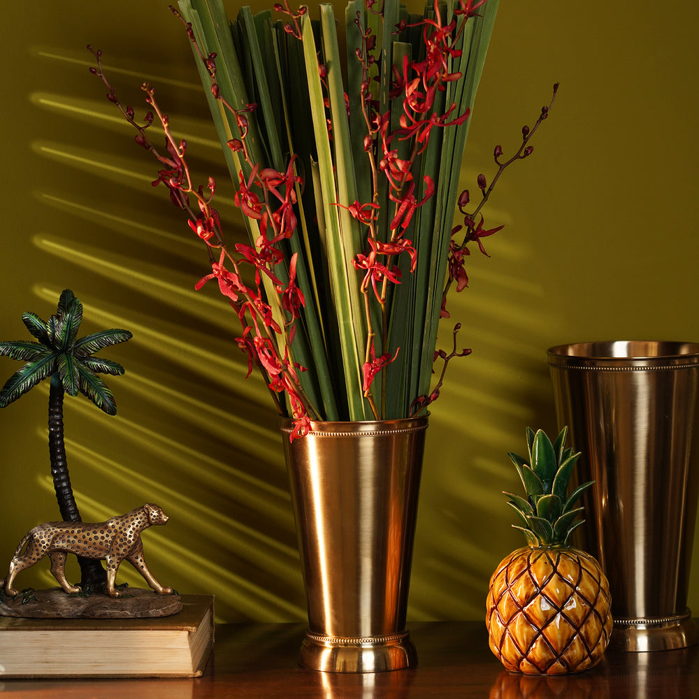Gold Stainless Steel Cone Shaped Vase - Small