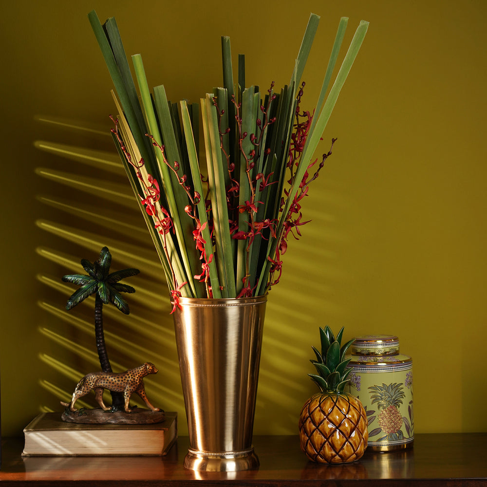 Gold Stainless Steel Cone Shaped Vase - Large