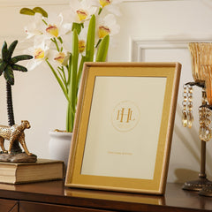 Gold Faux Leather Hammered Photo Frame -Large