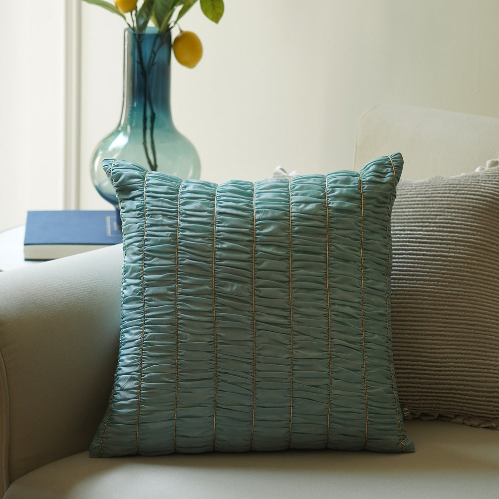 Teal Textured Cushion Cover