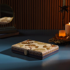 Blue Solene Square Faux Leather Jewellery Box