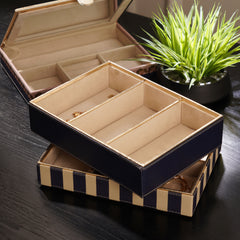 Blue Solene 3 Compartment Faux Leather Organiser