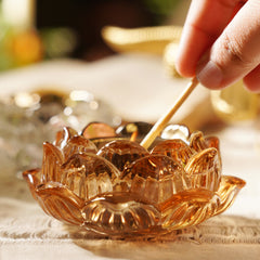 Set of 2 Gold Lotus Shaped Tealight Holders