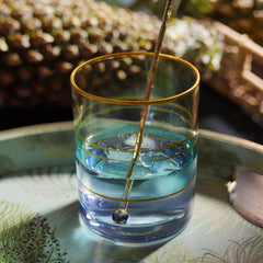 Set of 2 Blue Tri Coloured Drinking Glass