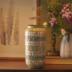 Green Embellished Lacquer Vase - Large