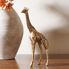 Gold Antique Polyresin Standing Giraffe - Small