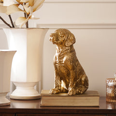 Gold Antique Polyresin Sitting Dog