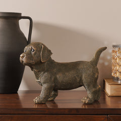 Bronze Polyresin Walking Dog