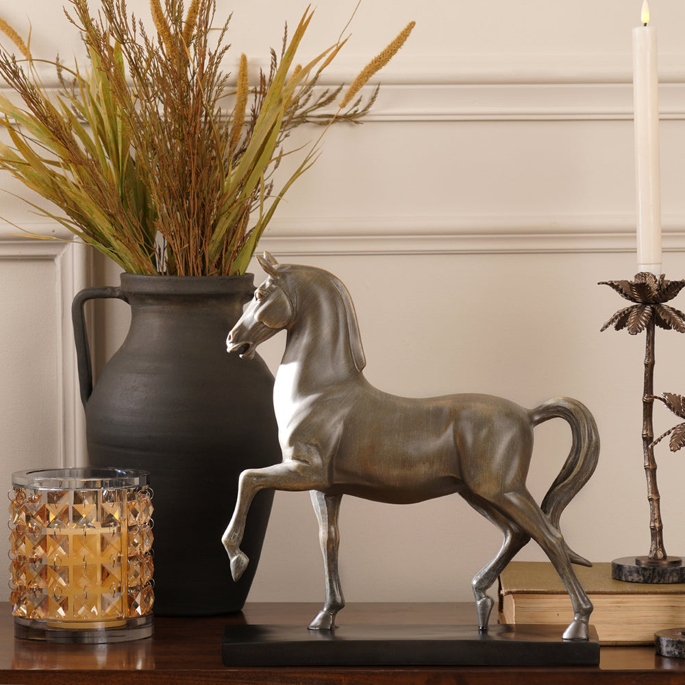 Bronze Polyresin Walking Horse