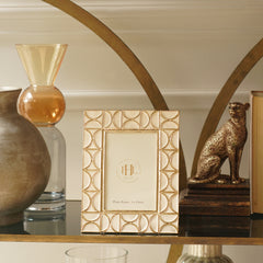 Beige Gold Plated Metal Photoframe - Small