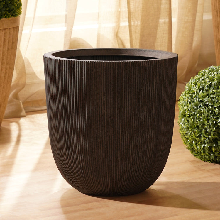 Black Recycled Plastic Pot - Medium