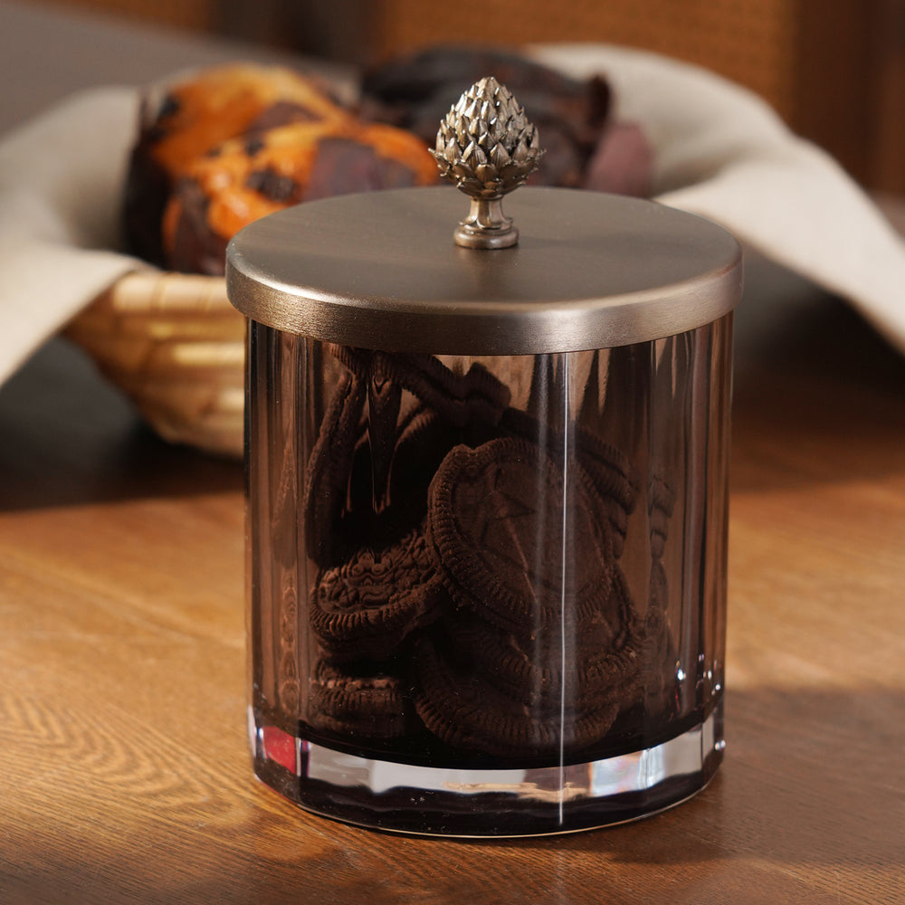 Grey Bronze Jar with Lid